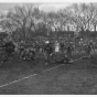 Black and white photograph of a football game at Phyllis Wheatley House, 1940.