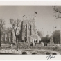 Black and white photograph of the 1940 Winter Carnival Ice Palace at Como Park.