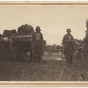 Black and white photograph of a camp with Red River carts, ca. 1860. 