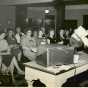 Black and white photograph of Lois Fankhanel teaching a class at a workshop for Farm Bureau women, 1960.