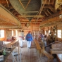 Interior of the canoe warehouse at Grand Portage