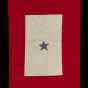 Color image of a red and white felt service flag with one blue star, used by the family of Harvey Mears, who served in World War I and World War II, ca. 1915–1943.