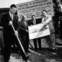 Black and white photograph of Sons of Jacob addition groundbreaking ceremony.