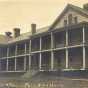 Black and white photograph of Officers’ training camp barracks at Fort Snelling, ca. 1917.