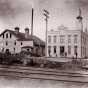 Black and white photograph of the original buildings of the Crookston Brewing Company, ca. 1890s.