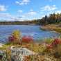 Color image of the rocky shoreline in Lake Vermilion–Soudan Underground Mine State Park. Photograph by Minnesota Department of Natural Resources Staff.