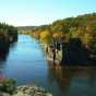 Color image of the Dalles of the St. Croix River seen from the Wisconsin bank, July 2, 2009. 