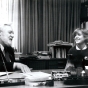 Dr. Roland Dille and a student in his office