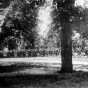 Black and white photograph of candidates marching in formation at the Officers’ Training Camp, Fort Snelling, 1917. 