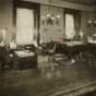 Black and white photograph of the Railroad and Warehouse Commission office in the second state capitol, ca. 1903.