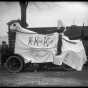 University of Minnesota Homecoming display with Ku Klux Klan banner, ca. 1923.