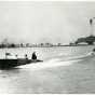 Ralph Samuelson skiing behind a power boat