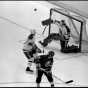 The Minnesota North Stars’ goalie Gilles Meloche defends a shot on goal by the Islanders’ Anders Kallum in a Stanley Cup finals game at the Met Center in 1981.