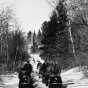 Snowmobiling in Minnesota, ca. 1970. Recreational snowmobiling has its roots in the North Star State.