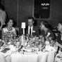 Black and white photograph of a breakfast for Pillsbury Bake-Off contestants, Los Angeles, 1957. 