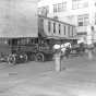 Black and white photograph of L. S. Donaldson delivery wagons, 1911. Photograph by C.J. Hibbard. 