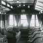 Black and white photograph of the interior of Thomas Lowry's private streetcar, c.1900.