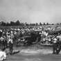 Police, strikers, and workers at Dunning Field.