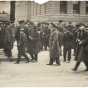 Black and white photograph of union supporters outside the St. Paul Public Library, December 2, 1917.