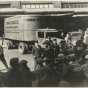 Black and white photograph of police and strikers, 1934.