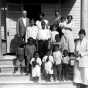 Black and white photograph of children on steps of Phyllis Wheatley House, ca. 1925.