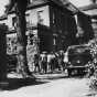 Black and white photograph of investigators at the Theodore Hamm home, 671 Greenbrier, St. Paul, following the kidnapping of William Hamm Jr., 1933.