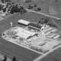 Black and white aerial photograph of the Weyehaeuser Company, Albert Lea, MN, 1972.