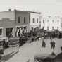 Black and white photograph of people gathering for a Nonpartisan League meeting in Echo, c.1918.