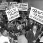 Black and white photograph of members of the Socialist Workers Party demonstrating, c.1935.