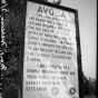 Black and white photograph of the Avoca marker in Murray County. Part of the Coteau des Prairies, Murray County. Photograph ca. 1942.