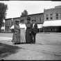 Black and white photograph of people on Main Street, Fulda. Photograph by Dr. Emil King, ca. 1905.