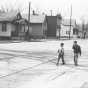 Black and white photograph of State Street, 1960. 