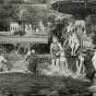 Black and white photograph of children playing in the fountain of St. Paul's Central Park, c. 1929 In the inset one can see the Minnesota Bakery Building on the south end of the park.