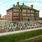 Colorized postcard of Roosevelt High School, ca. 1910.  