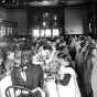 Black and white photograph of the State School dining room, c.1900.