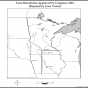 Map of the boundaries of Iowa approved by Congress in 1845 but rejected by Iowa voters.