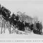 Black and white photograph of a toboggan slide built at the NSWA by students, December 13, 1916. Printed in the school’s 1916 yearbook.