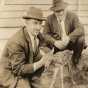 Photograph of Bert Onsgard with Billy the deer, Lake Superior Zoo, 1923.