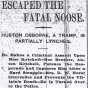 Black and white image of headline from the St. Paul Pioneer Press regarding the near-lynching of Houston Osborne, June 3, 1895. 