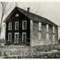 Black and white photograph of St. Ansgar's Academy, predecessor of Gustavus Adolphus College, located in East Union, Carver County from 1863–1876.