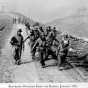 Black and white photograph of U.S. Army wounded returning from the Rapido Valley, 1944.