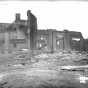 Black and white photograph of ruins of Masonic Temple, Cloquet, 1918.