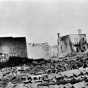 Black and white photograph of street view after fire, Moose Lake, 1918. 