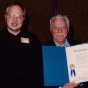 Color photograph of MN Cartooning Historian David Mruz with Curt Swan, October 2, 1993. 