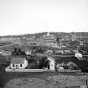 Black and white photograph of a view of St. Paul including the Capitol building, 1857.