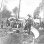 Ojibwe families building canoes