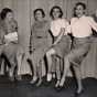 Black and white photograph of participants in a Dancing Follies event held at St. Paul's Jewish Community Center on October 24, 1949.