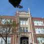 Color image of the front entrance of Wilson Junior High School in St. Paul designed by Clarence Wigington and built in 1924 and 1925. Photographed by Paul Nelson on August 15, 2014.