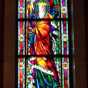 Color image of a stained glass window depicting Saint Wenceslaus inside the Cathedral of St. Paul’s shrine of nations. Photographed by Paul Nelson on July 16, 2014.