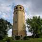 Color image of the exterior of St. Paul’s Highland water tower designed by Clarence Wigington and built in 1928. Photographed by Paul Nelson on August 4, 2014.